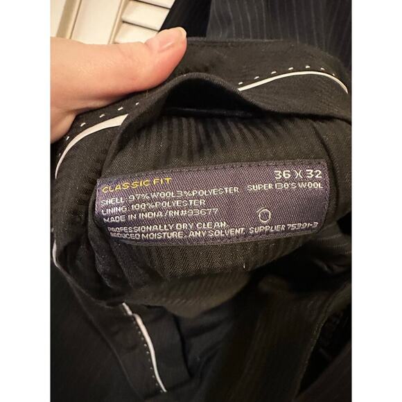 Stafford Classic Fit Pinstripe Suit - 2-Piece Set (Jacket 36x32) - Picture 6 of 7